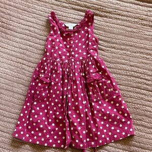 April Cornell Raspberry Polka Dot Cotton Dress